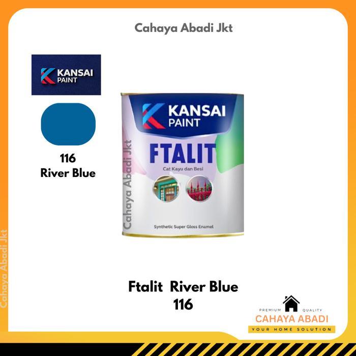 Baru Cat Minyak Kayu Besi Ftalit 116 River Blue 1Kg