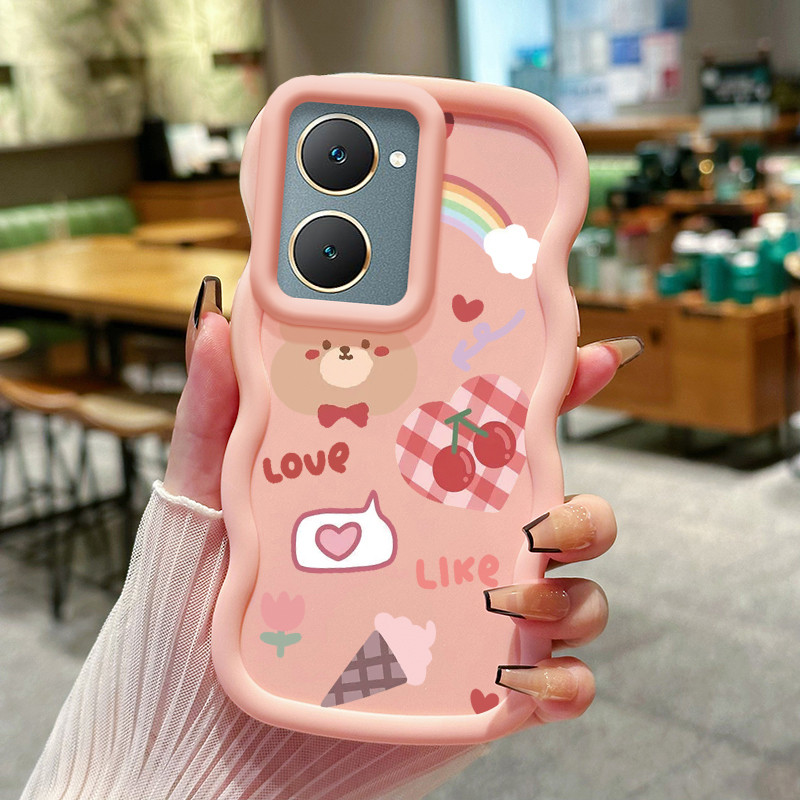 Casing HP Untuk VIVO Y03 Y03T Y100 Y18 Y18i Y18e Y18t Y37 Y28s 5G Case Cartoon Rainbow Bear Kasing T