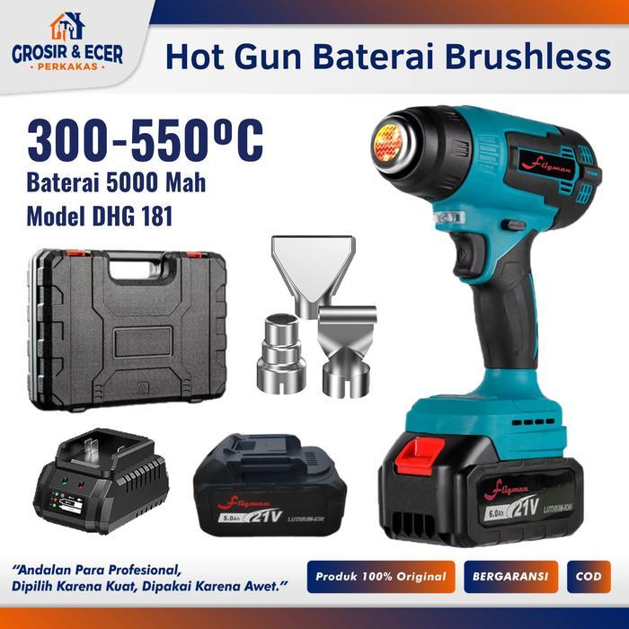 Mesin Pemanas Baterai Cordless Hot Gun Heat Gun Fligman - Hot Gun Cordless DHG181 Alat Pemanas