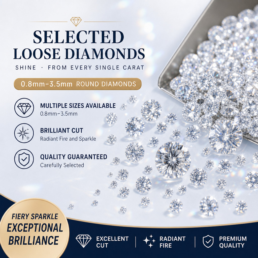 Loose Lab Diamonds Sparkling Lab Grown Diamond VVS D Color HPHT CVD Without IGI GIA Certificate For
