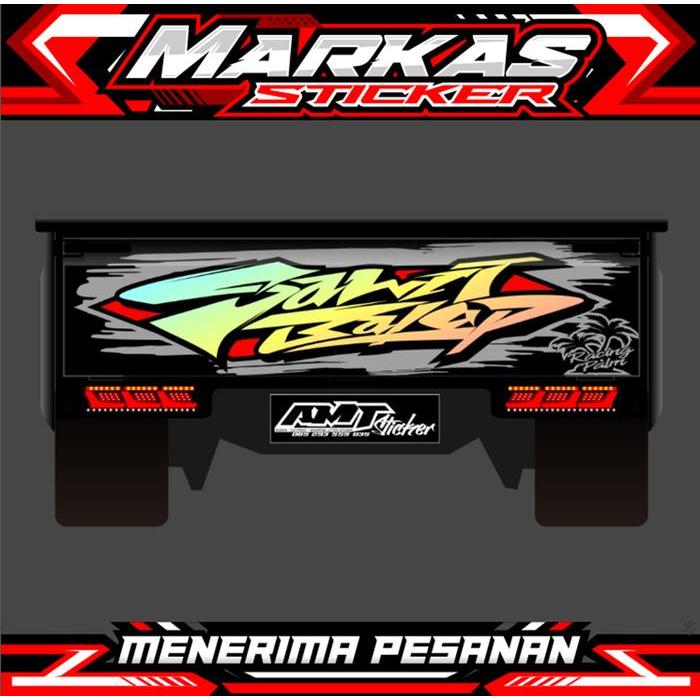Stiker Cutting Hologram Timbul + Dasaran Decal Printing - Variasi Bak Belakang Pick Up L300/All Type