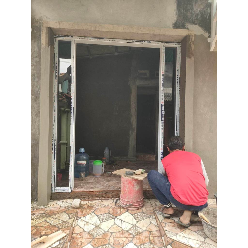 Pintu 2 daun sleding ornament