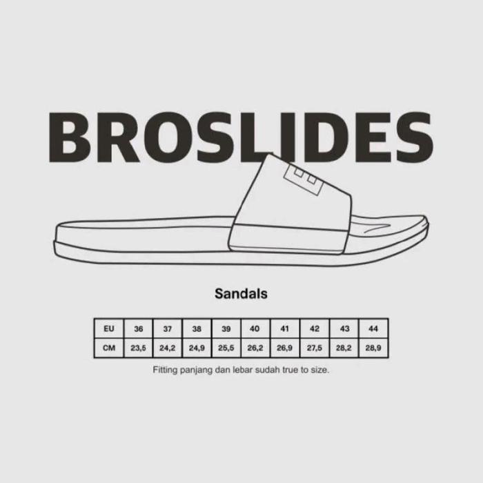 Brodo Broslides Men'S Sandals Original Sandal Kasual Pria Hitam