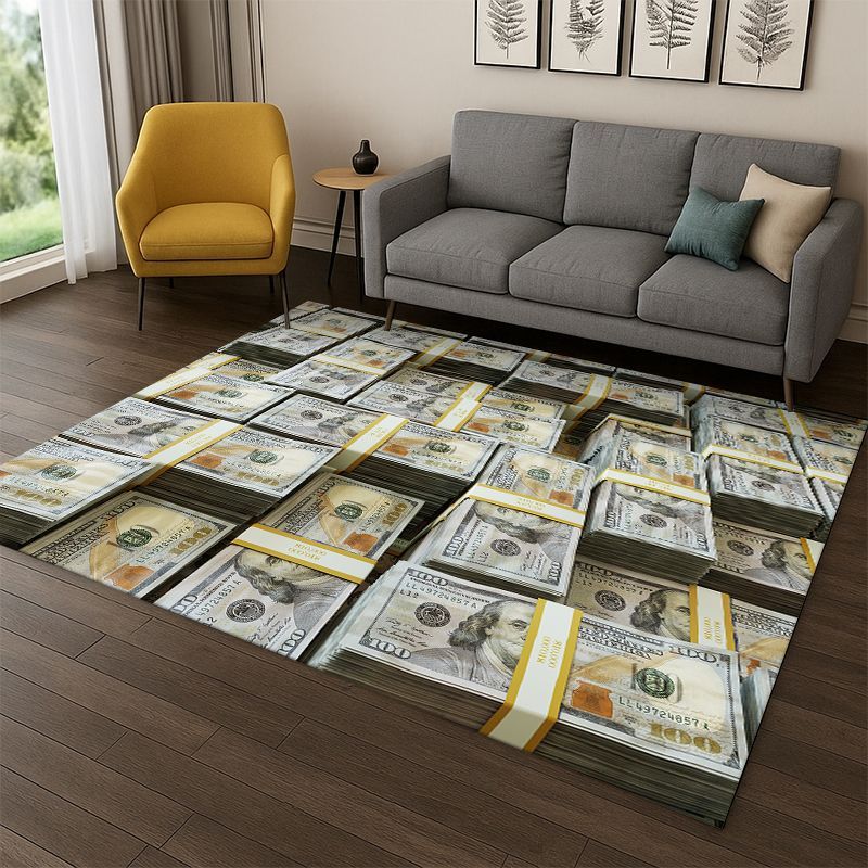Kartun Dolar Euro Uang Kaya Karpet Karpet untuk Kamar Tidur Ruang Tamu Sofa Ruang Bermain Keset Deko