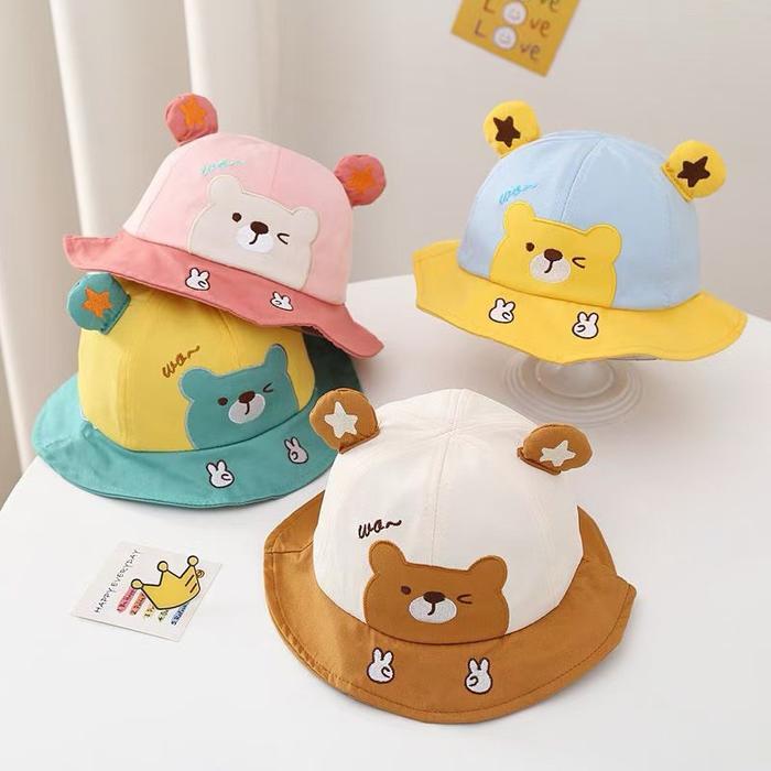 Diskon 5-18 Bulan Topi Baseball Bucket Anak Unisex Model Wo Wink Peace Autentik