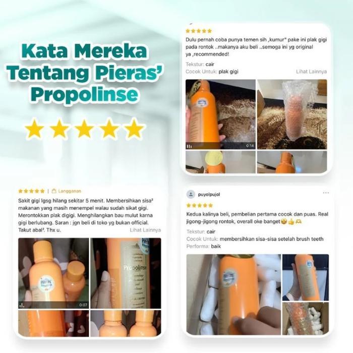 Pieras Propolinse Original Orange Mouthwash 600Ml Obat Kumur Jeruk