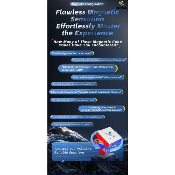 Cube 3x3 Moyu WeiLong Wrm V11 3x3 Magnetic Stickerless