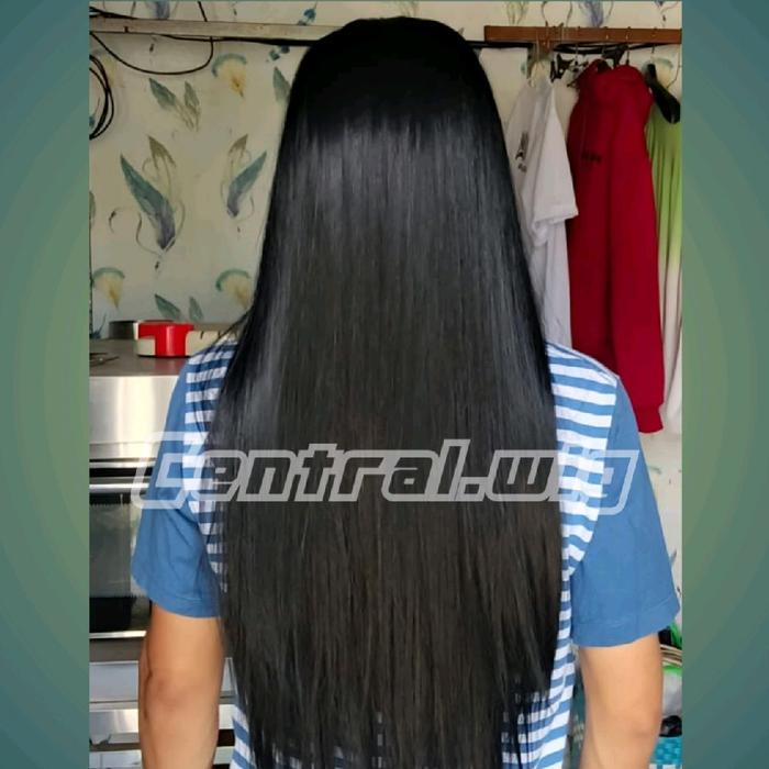 Best Seller Central Wig Wig Pria Panjang Lurus Tanpa Poni Belah Tengah Rambut Model Pendekar Panjang
