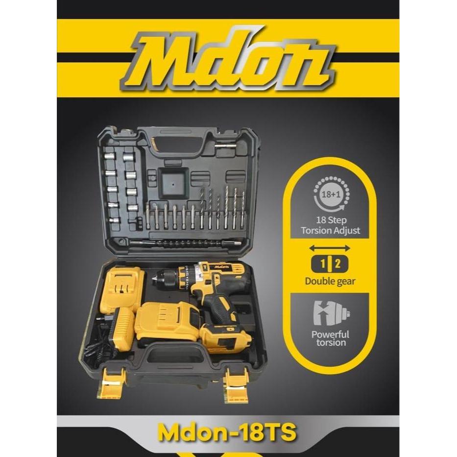 Mdon 18Ts Bor Baterai Cordless Impact 18V Beton Besi