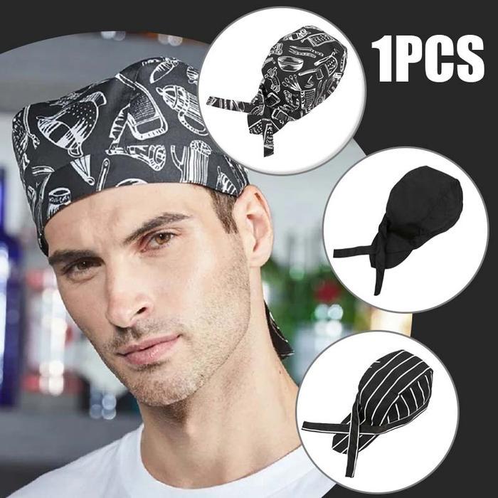 Promo Bandana Chef/Topi Kitchen Hitam/Topi Chef Ikat/Topi Masak Koki/Topi Chef Priatopi Chef Jepang