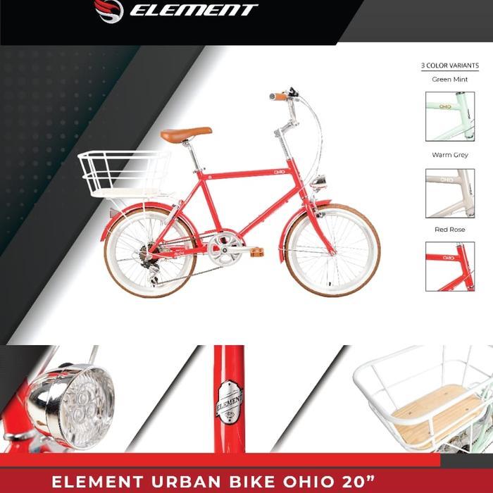 SEPEDA MINIVELO 20 ELEMENT OHIO URBAN BIKE 7 SPEED - Red Rose