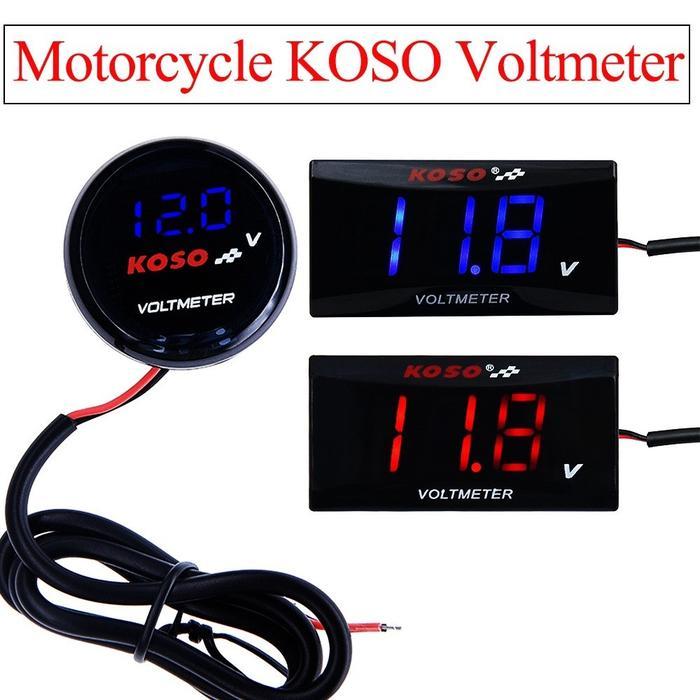 Larsmartt- Voltmeter Aki Bulat Koso Original/Universal Motor Koso Putaran Mini Voltmeter Tegangan