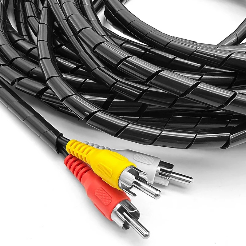 4mm30mm 25M Insulated PE Spiral Wrapping Sleeve Expandable AntiAging able Protetor Wire Organizer