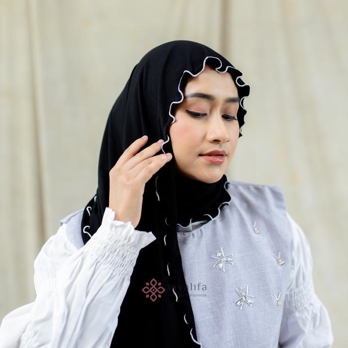 Pashmina Shawl Pakistan Kaos Rayon Pashmina Aira Rayon Meleyot Pashmina Kriwil - Black