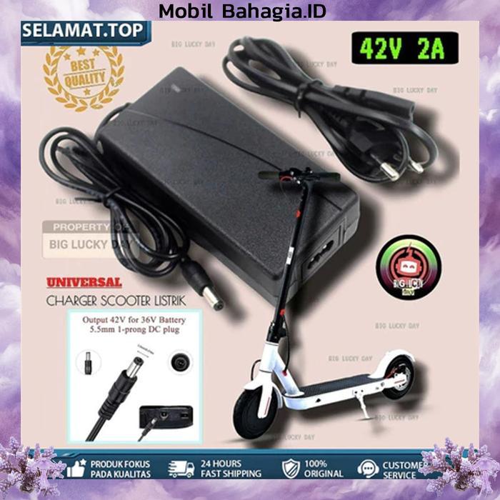TERLARIS Charger 36v lithium output 42v 2A scooter listrik exotic inokim lht fiido dyu himo cas