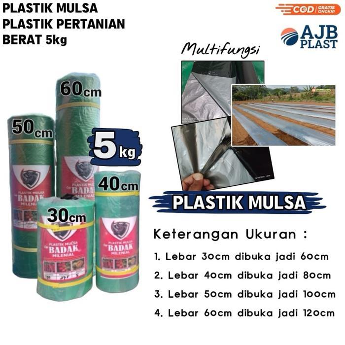 Premium Plastik Mulsa 5Kg Hitam Perak 120Cm 100Cm 80Cm 60Cm Plastik Cabe Plastik Pagar Sawah Plastik