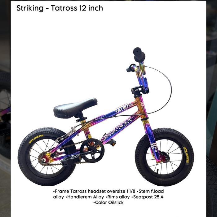 FULLBIKE TATROSS 12 INCH SEPEDA BMX ANAK RAINBOW OILSLICK
