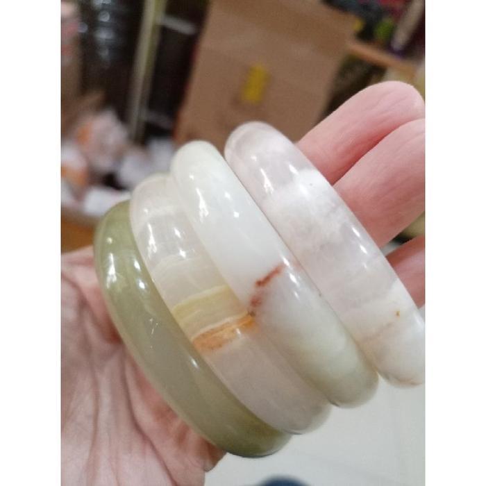 GELANG BATU GIOK ASLI ALAM CHINA BERSERTIFIKAT MASSAL.