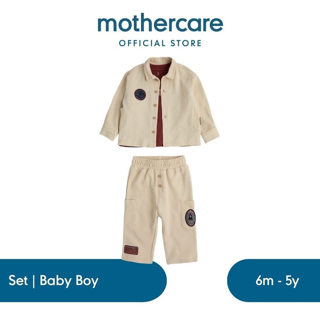 Mothercare 3-Piece Outfit - Set Baju Bayi Laki-laki (Krem)
