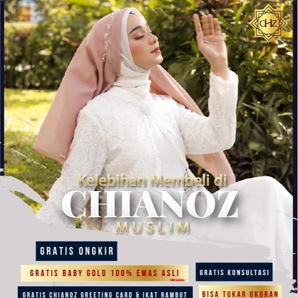 hm4x Chianoz Gamis Putih Anak Mewah Mariana Dress Brukat Renda Baju Lebaran Umroh Haji