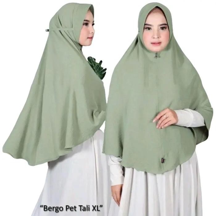 Sedia Hijab Bergo Pet Crinkle XL Mahala Hijab - Desain Modis & Ukuran Besar - Muslim