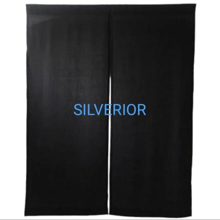 SIAPKIRIM Noren Kain Tirai Gorden Pems Pintu Ruang Jepang Polos Hitam Black dapur curtains READY