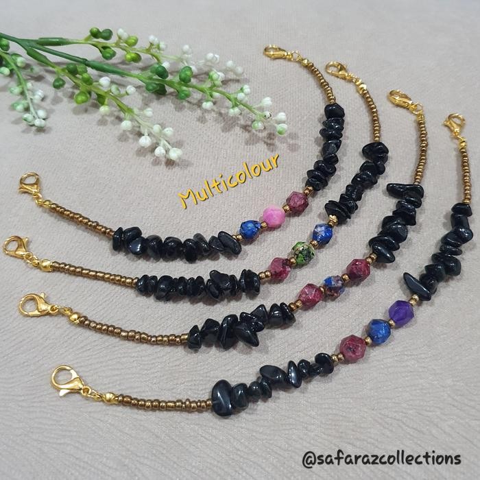 tvkj- Konektor Hijab Batu Pecah Batu Alam Manik Pasir