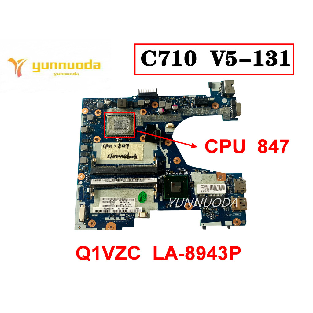 Casing Laptop Original For For Acer Aspire C710 V5-131 Celeron 847 Laptop Motherboard LA-8943P NBSH7
