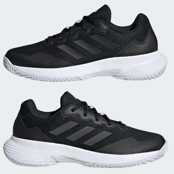 OnLy Size JuMBo 47 sepatu Tenis adidas GaMeCoUrT Shoes BLACK 100% ori