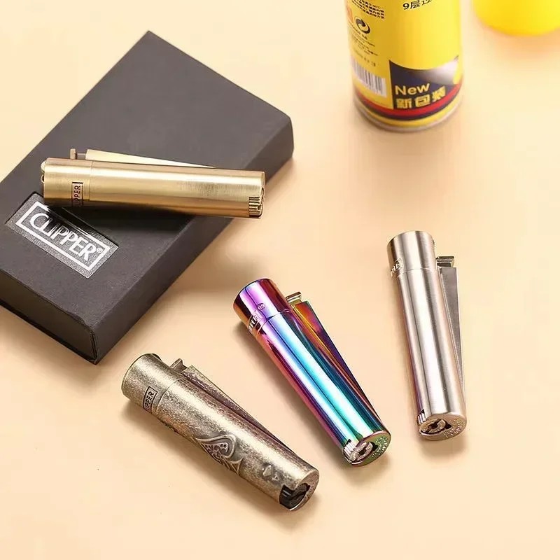 New Clipper Spades A Metal Fireless Butane Gas Jet Torch Lighter Portable Grinding Wheel Flint