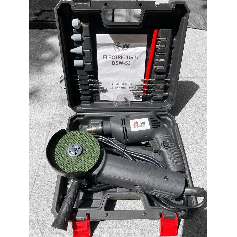 kencana PAKET bor bsw 10mm set koper dan gerinda 4inch bsw mesin bor listrik bor gerinda paket bor