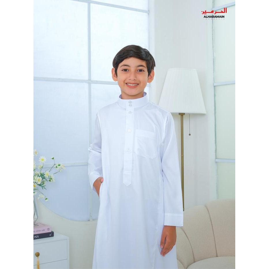 Al Haramain Jubah / Gamis Pria Anak / Remaja & Dewasa Viet Polos / Jubah Al Haramain Putih Hitam