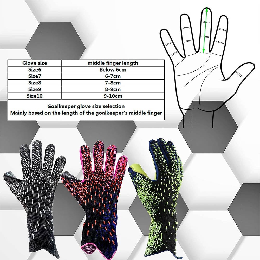 Goalkeeper Gloves Strong Grip for Soccer Goalie Goalkeeper Gloves with Size 6/7/8/9/10 Football Glov