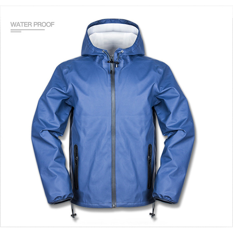 Men's Thickened Waterproof Full-body Motorcycle Split Raincoat Suit PU Knitted Fabric Fishing Wear