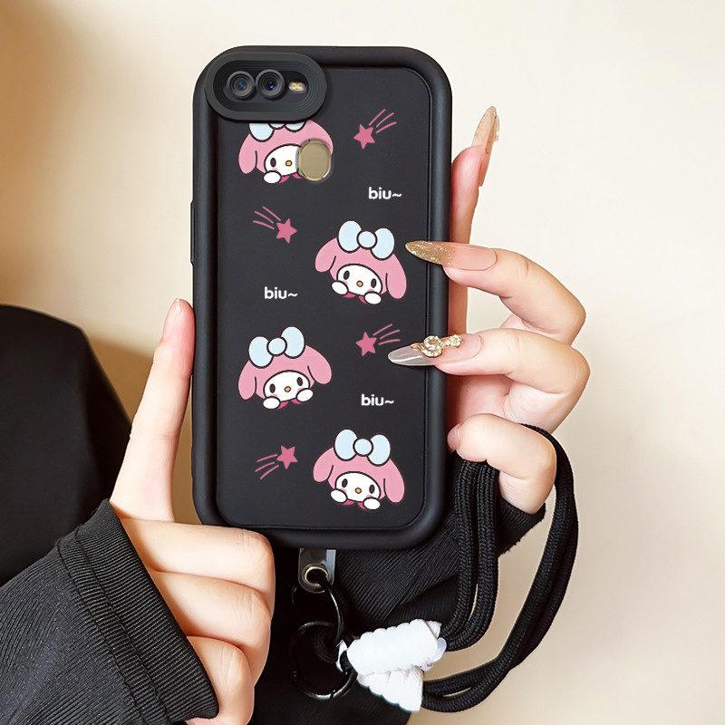 Casing Hp untuk OPPO A7 A5s A12 A12s A11K Case Casing HP Softcase Ponsel Soft Shell dengan Tali Sili