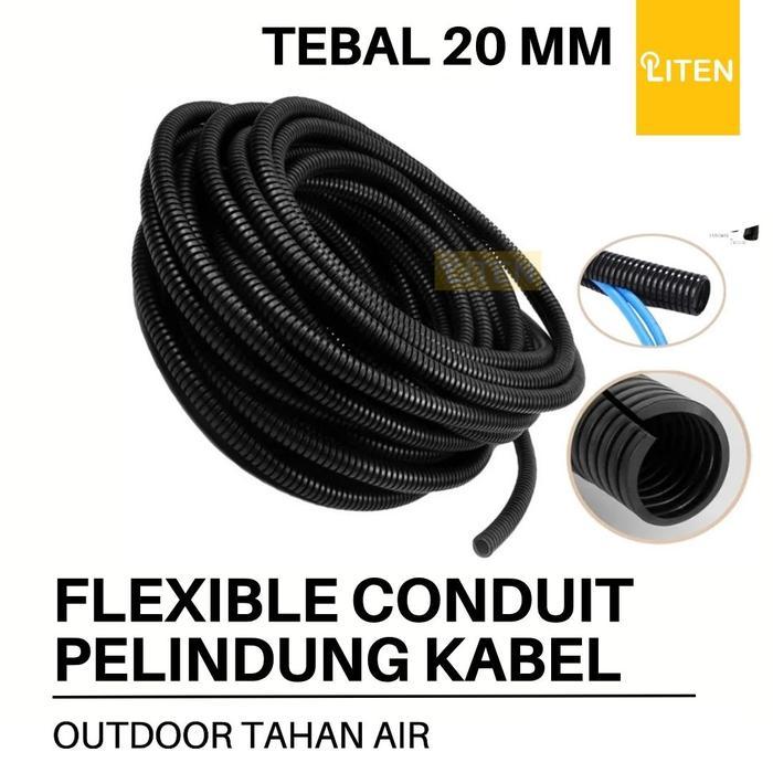 Flexibel Conduit 20mm - Selang Pelindung Kabel Outdoor Anti Air / Pipa Flexible Listrik 20mm 20 mm