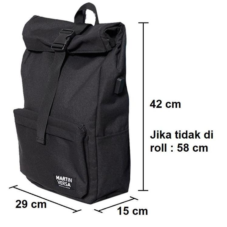zzaj- Bundling Martinversa Tr12 Tas Ransel Roll Top Dan Wl7 Dompet Pouch