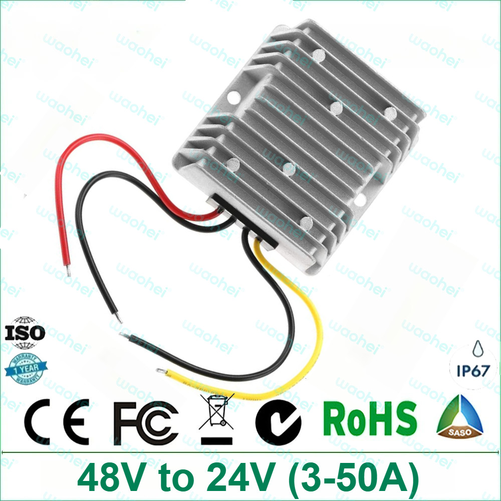 48V to 24V 3-50A DC DC Converter Step Down Voltage Regulator Unit Reducer module Transformer Car