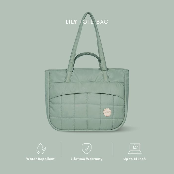 Bigmo Lily Pistachio Tote Bag Water Resistant Water Proof