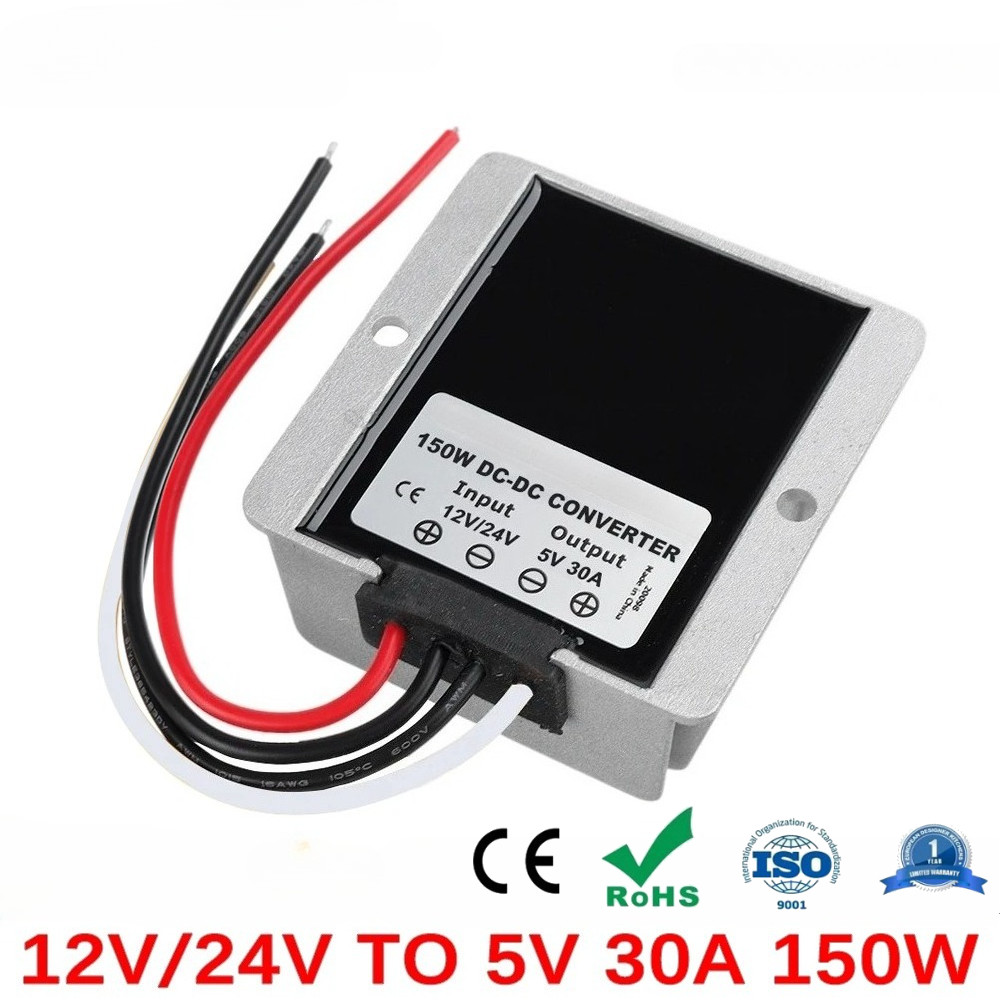 12V 24V TO 5V 5A 10A 15A 20A 30A DC STEP-DOWN POWER CONVERTER STABILIZER BUCK VOLTAGE REGULATOR CAR