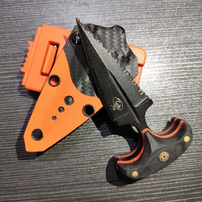 (PROMO) Push dagger custom baja D2 steel heavy duty maker Teja knife tactical knives kydex sheath