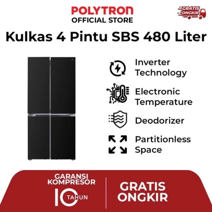 KULKAS POLYTRON 4 PINTU SIDE BY SIDE 480LITER PRS510X KULKAS POLYTRON 4PINTU SIDE BY SIDE PRS 510X