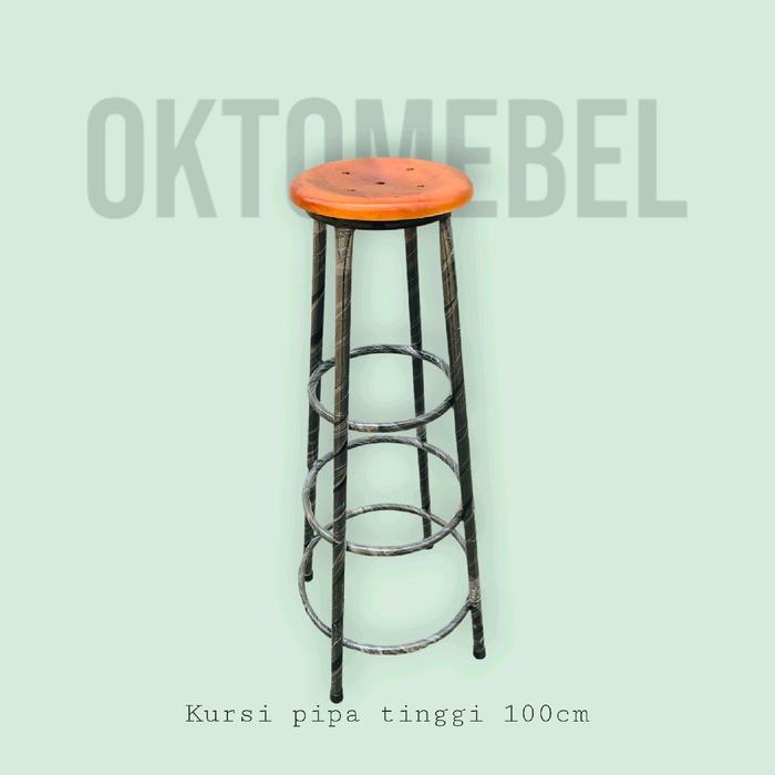 Kursi pipa tinggi 100cm / kursi konter / kursi etalase Furniture Chairs Besi