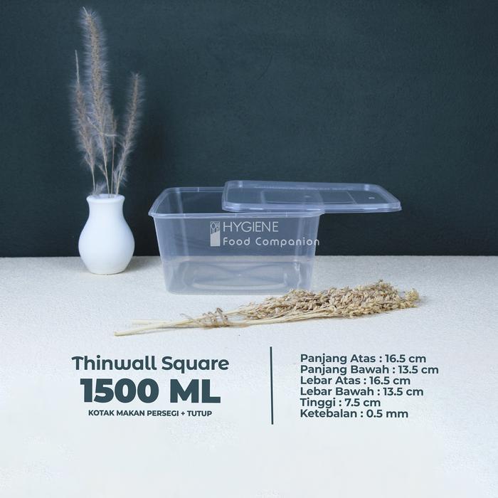 Terbaru Thinwall Square 1500 Ml / Thinwall Persegi 1500 Ml / Kotak Thinwall