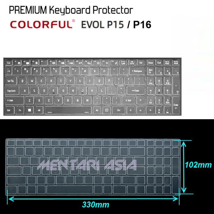 BERKUALITAS Keyboard Protector COLORFUL EVOL P15 P16 - Premium CLEAR Silicon