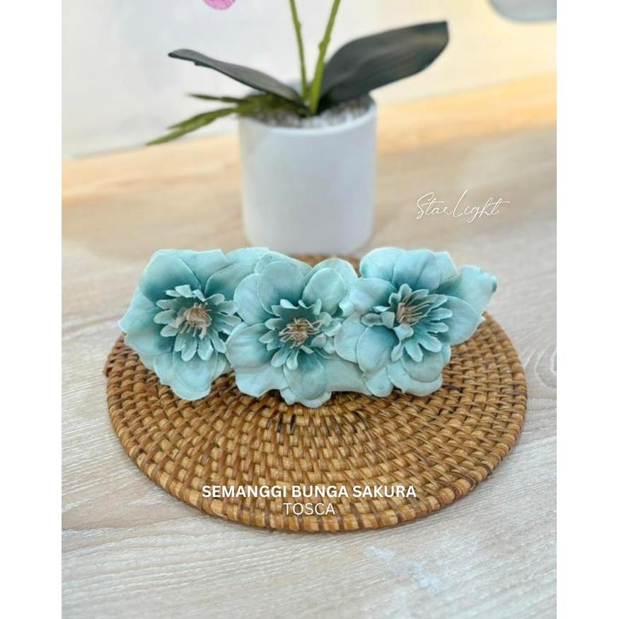 BERKUALITAS STARLIGHT BALI - Semanggi Sakura Polos / Semanggi Kain / Aksesoris Rambut / Semanggi