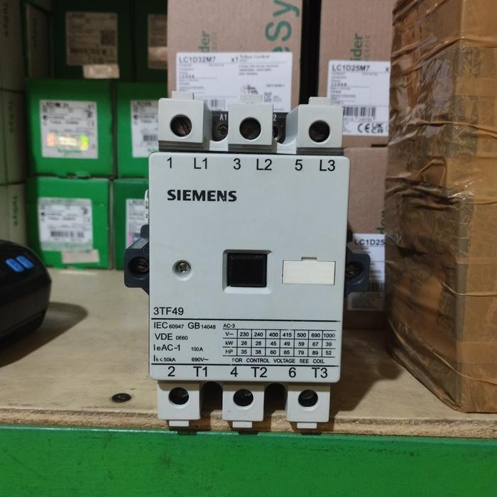 KONTAKTOR SIEMENS 3TF49 22-1XM4 100A 220VDC 45KW 3TF4922 DC 220V