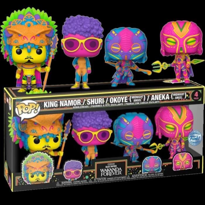 FUNKO POP BLACK PANTHER WAKANDA FOREVER KING NAMOR SHURI BLACKLIGHT