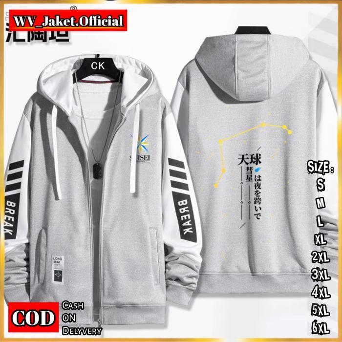 Flash Sale Jacket Hoodie Zipper Suisei Oversize Korean Style Ready Size S M L Xl Jumbo 2Xl 3Xl 4Xl
