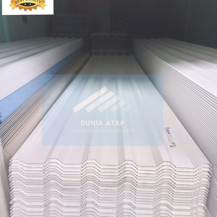 Baru Atap Upvc Alderon R830 Panjang 6 Meter - Double Layer 10Mm Putih Biru Doff
